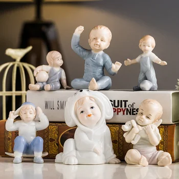 

European Style Home Room Television Wine Cabinet Library Small Ornament Creative Desk Decorations Ceramic Miniature Figurines