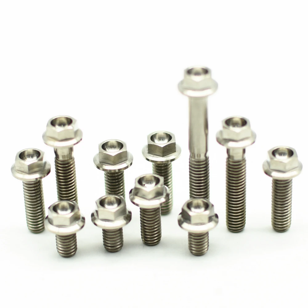 Titanium bolts M8 Flange head titanium color  (1)