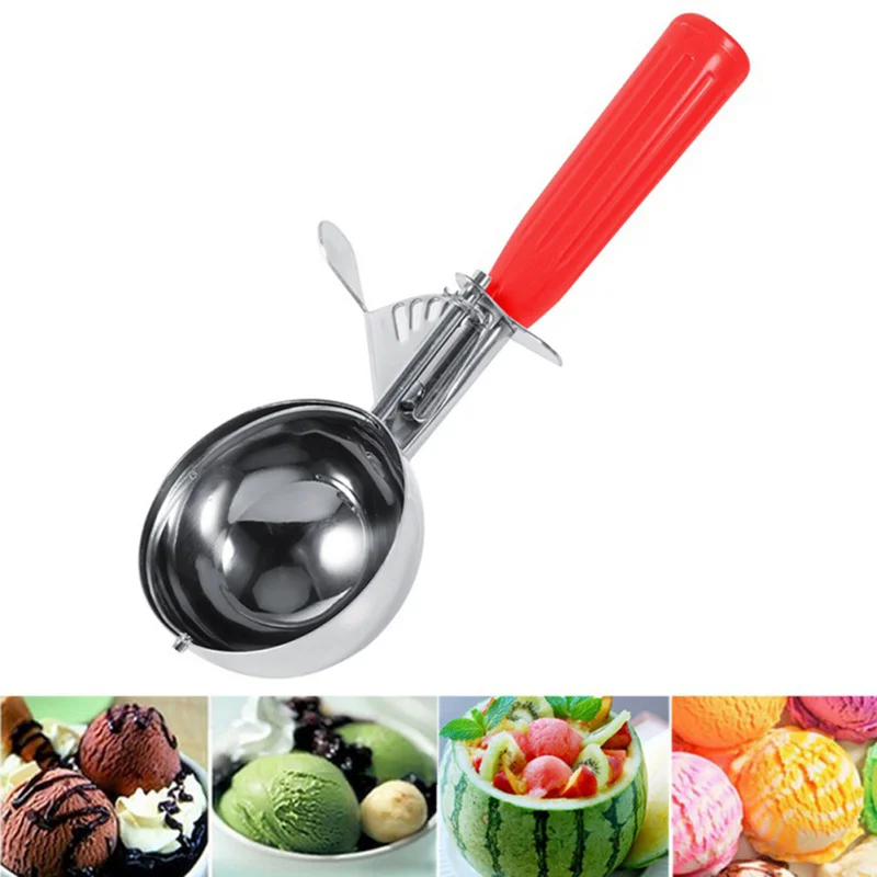 

New Ice Cream Spoon Useful Stainless Steel Ice Cream Scoop Watermelon Spoon Cookies Dough Disher Spoon Kitchen Supplies
