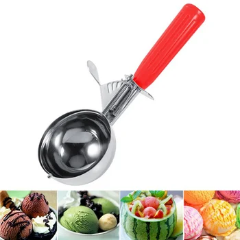 

New Ice Cream Spoon Useful Stainless Steel Ice Cream Scoop Watermelon Spoon Cookies Dough Disher Spoon Kitchen Supplies