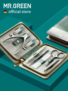 Набор для стрижки ногтей MR.GREEN, профессиональные инструменты для ногтей из нержавеющей стали с чехлом для путешествий