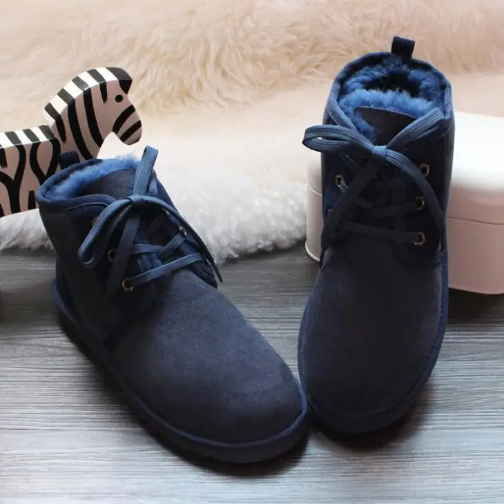 SHUANGGUN/модные зимние мужские ботинки наивысшего качества на шнуровке; зимняя обувь из натуральной овечьей кожи; Натуральная шерсть; ботильоны на меху
