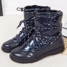 Водонепроницаемые зимние ботинки; плюшевые теплые женские ботильоны; женская зимняя обувь; ботинки; большие размеры 43; Botas Mujer;