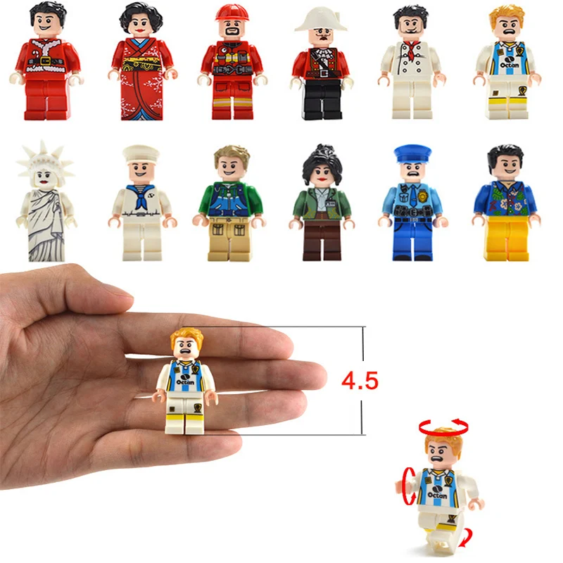 50pcs/lot Police Military Navy Firefighter Mini Action Figures Building Blocks Set Model Kits Bricks Dolls Toy For Children Gift