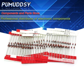 

(2V4 to 8V2)140Pcs=14Values*10PCS 1/2W 0.5W Zener Diode Assorted kit Assortment Set New