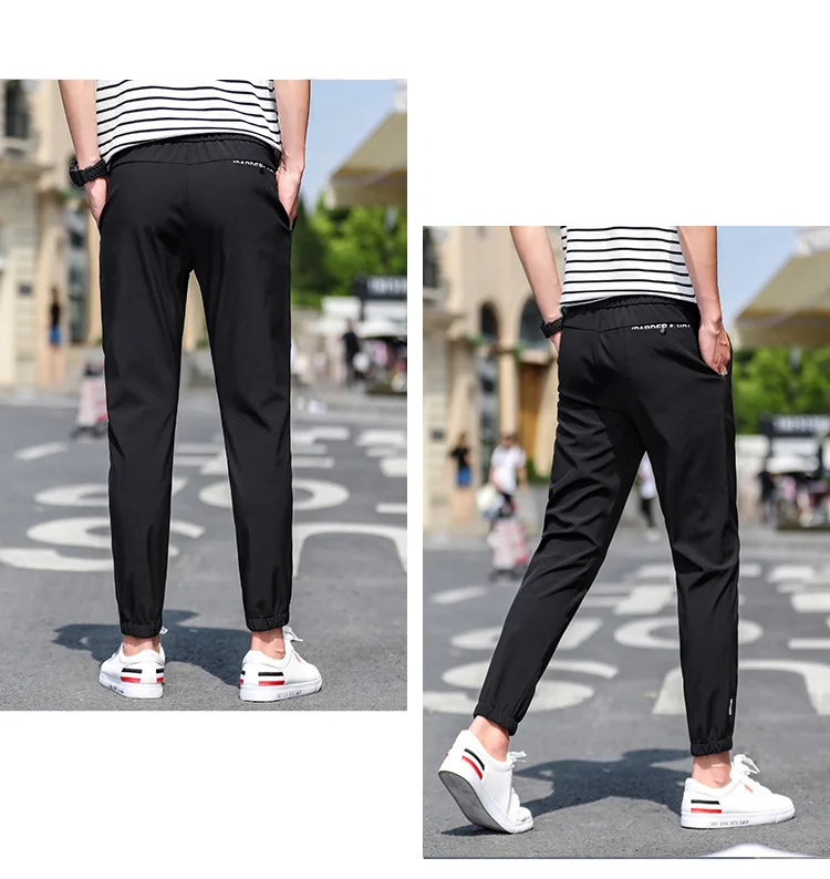 Весенние и осенние мужские новые стильные повседневные штаны свободного кроя для подростков, мужские трендовые капри в Корейском стиле, шаровары