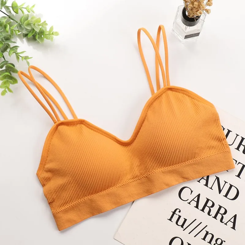 

Summer Bra Underwear Beauty Back Tube Top Padded Bra Ice Silk Seamless Wrapped Chest NS