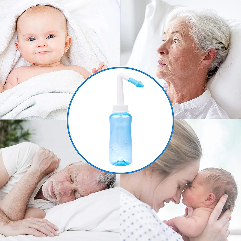 Nasal Wash Cleaner Nose Wash System Sinus & Allergies Relief Nasal Pressure Rinse Neti Pot Nose Trimmer Adults Children