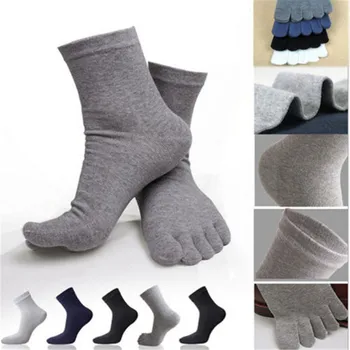 

2021 Winter Autumn Warm Unisex Five Finger Socks for Men Women Solid Cotton Sports Toe Socks