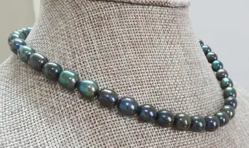 

18"8-9MM NATURAL SOUTH SEA GENUINE MULTICOLOR PERFECT PEARL NECKLACE 666AAA