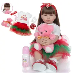24 дюйма для ручной работы силиконовая кукла очень большой размер Детская кукла «реборн» Куклы Игрушки Реалистичная Принцесса Одежда для