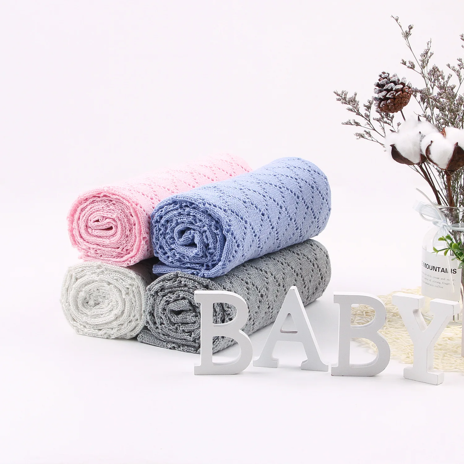 Детские одеяла для мальчиков и девочек, вязаное Хлопковое трикотажное ...