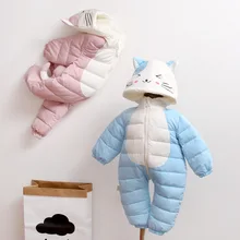 Зимние толстые супер теплые комбинезоны для девочек детское пальто, одежда для малышей, новорожденных зимний костюм для мальчика, теплый комбинезон из хлопка для девочек, боди-комбинезон, От 0 до 2 лет