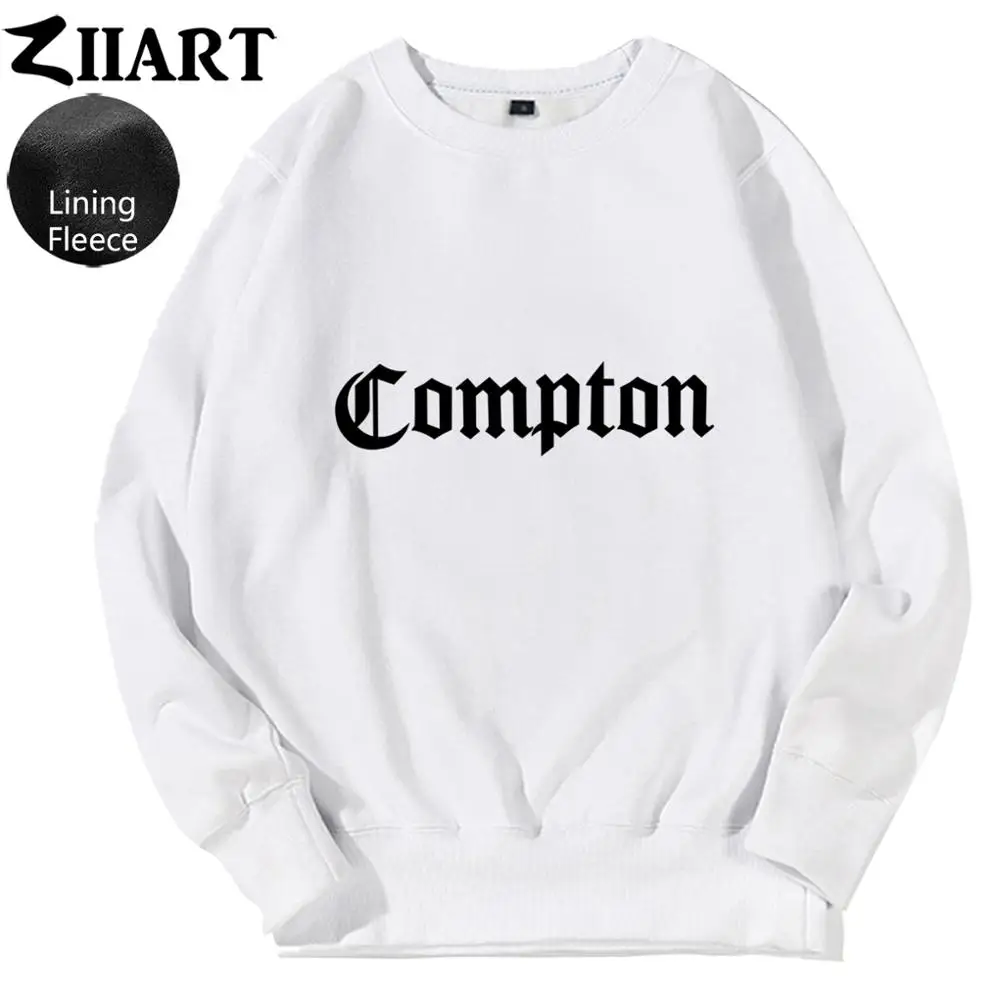 White Compton Готический шрифт девушки женщина флис Толстовка Пара Одежда ZIIART - Цвет: White