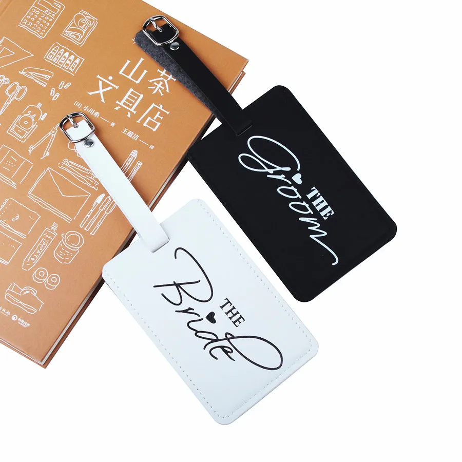 

Bride&Groom Suitcase Luggage Tag Bag Pendant Travel Accessories Name ID Address Personalized VIP Invitation Label LT34