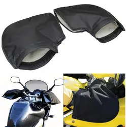 Motorcycle Scooter Handlebar Gloves Windproof Warm Lamb Velvet Lining For Cold Winter Universal Motorbike Accessories