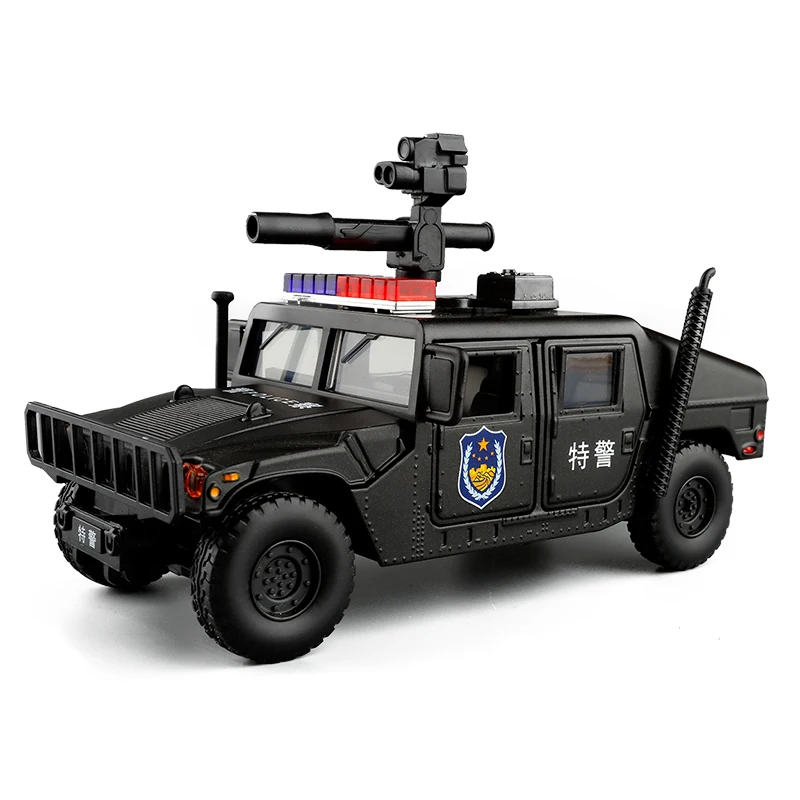 Модель 1/32 года, модель внедорожника Hummer H1 в масштабе США, игрушечный звуковой светильник, литой под давлением, металлический оттягивающийся автомобиль, военная модель, игрушка для детей в подарок - Цвет: D