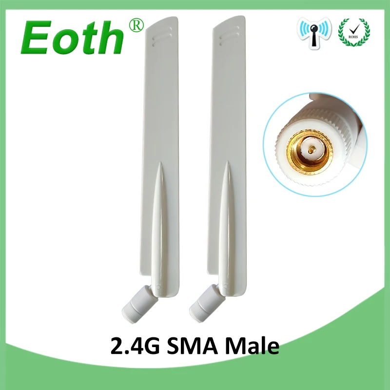 

5pcs 2.4GHz antenna real 8dBi SMA Male Connector 2.4G Antena wifi antenna waterproof wi fi antenne for wireless wi-fi router