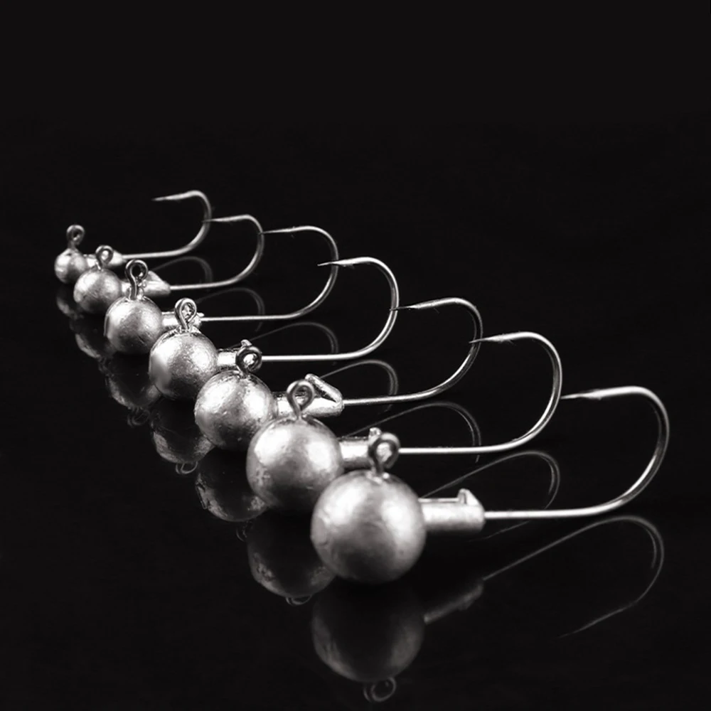 10Pcs/5Pcs Jig Crank Fishing Hooks 1.5g-14g Jigging Hook Round Ball Head Barbed Fishhook Pike Carp Fishing Tackles 5