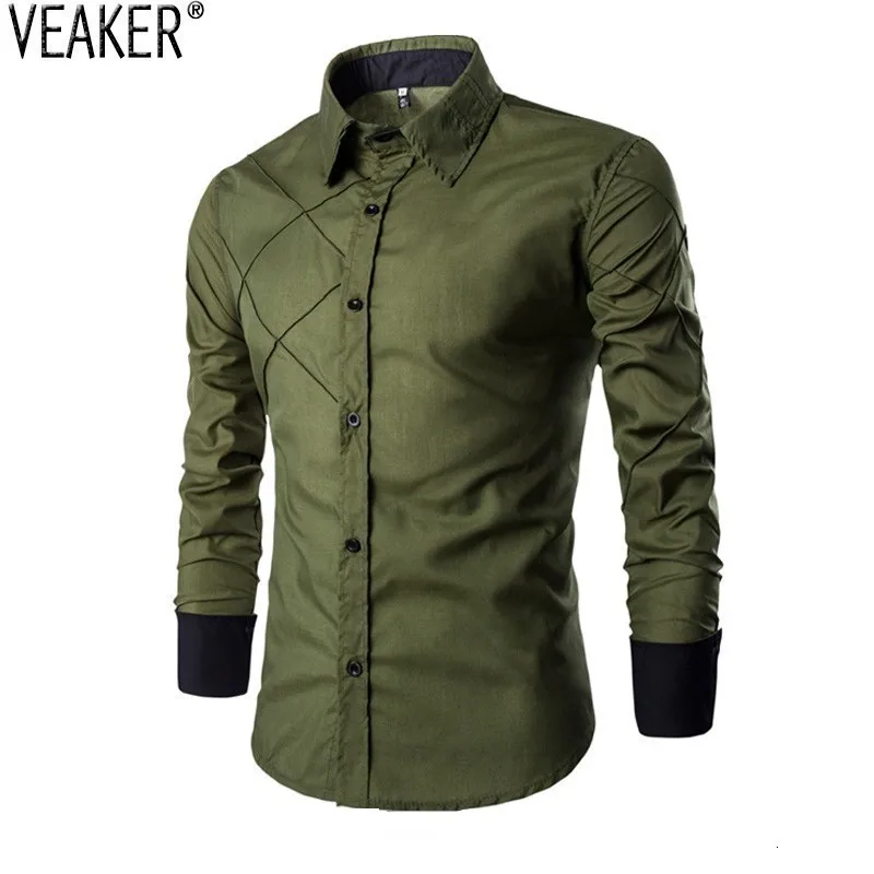 Повседневные рубашки Nieuwe mannen Blauw Groen Zwart Mannelijke Lange Mouwen облегающая в клетку рубашка camisa masculina 10 Kleuren M-3XL