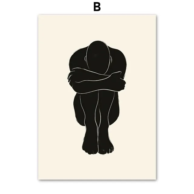 Nordic Posters And Prints Geometry Abstract Cactus Plant Human Body Draw Wall Art Canvas Painting Decor Pictures For Living Room B