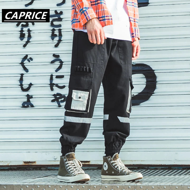 

CAPRICE Multi Pockets Cargo Harem Jogger Pants Men Hip Hop Fashion Casual Track Trousers Streetwear Harajuku Hipster Sweatpants
