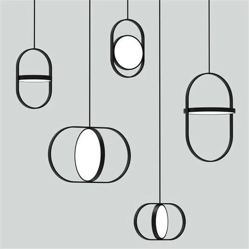 

Nordic LED Double Pendant Light Personality Modern Led 3 Colors Change LED Pendant Lamp Living Room Restaurant Hotel Lighting De