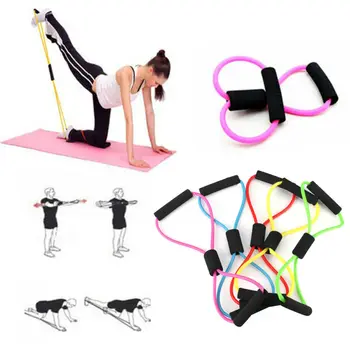 

2020 Yoga Gym Fitness Resistance 8 Word Chest Expander Rubber Tubing Pull Rope Workout Muscle Elastic Bands for Sports Exercise