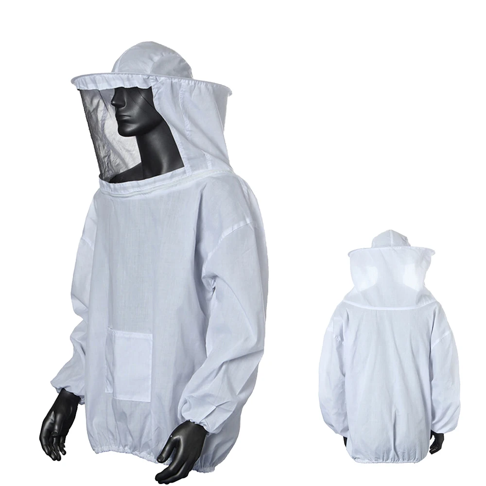 Beekeeping Protective Jacket Farm Smock Suit Bee Keeping Sleeve Hat Equip Suit Keeping Beekeeper Clothes Veil Breathable Dress