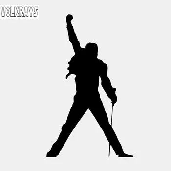

Volkrays Personality Car Sticker Music Rock Freddie Mercury Accessories Reflective Waterproof Vinyl Decal Black/Silver,12cm*6cm