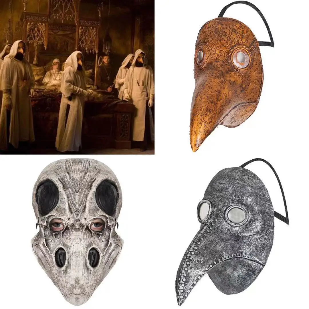 

Halloween Mask Latex Headgear Steampunk Plague Doctor Beak Skull Mask Bar Prom Party Prop Funny Cosplay Masks