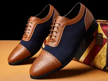 

Men Pu Leather Shoes Lace Up Casual Shoes Dress Shoes Brogue Shoes Spring Ankle Boots Vintage Classic Male Casual F368