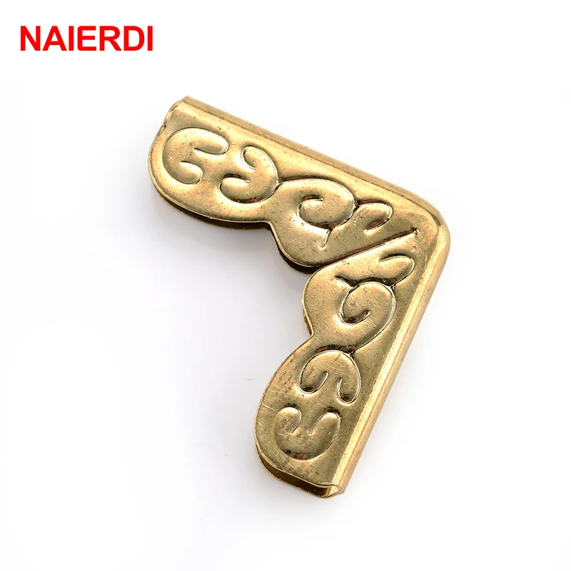 NAIERDI 100pcs Antique Brass Corner Brackets Metal Book Scrapbooking Notebook Albums Menus Folders Corner Protectors Bronze Tone images - 6