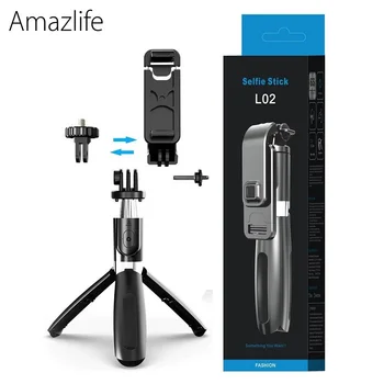 

Amazlife L02 Extendable Foldable Selfie Stick Tripod with Wireless Remote for Cell Phone Gopro Action Camera