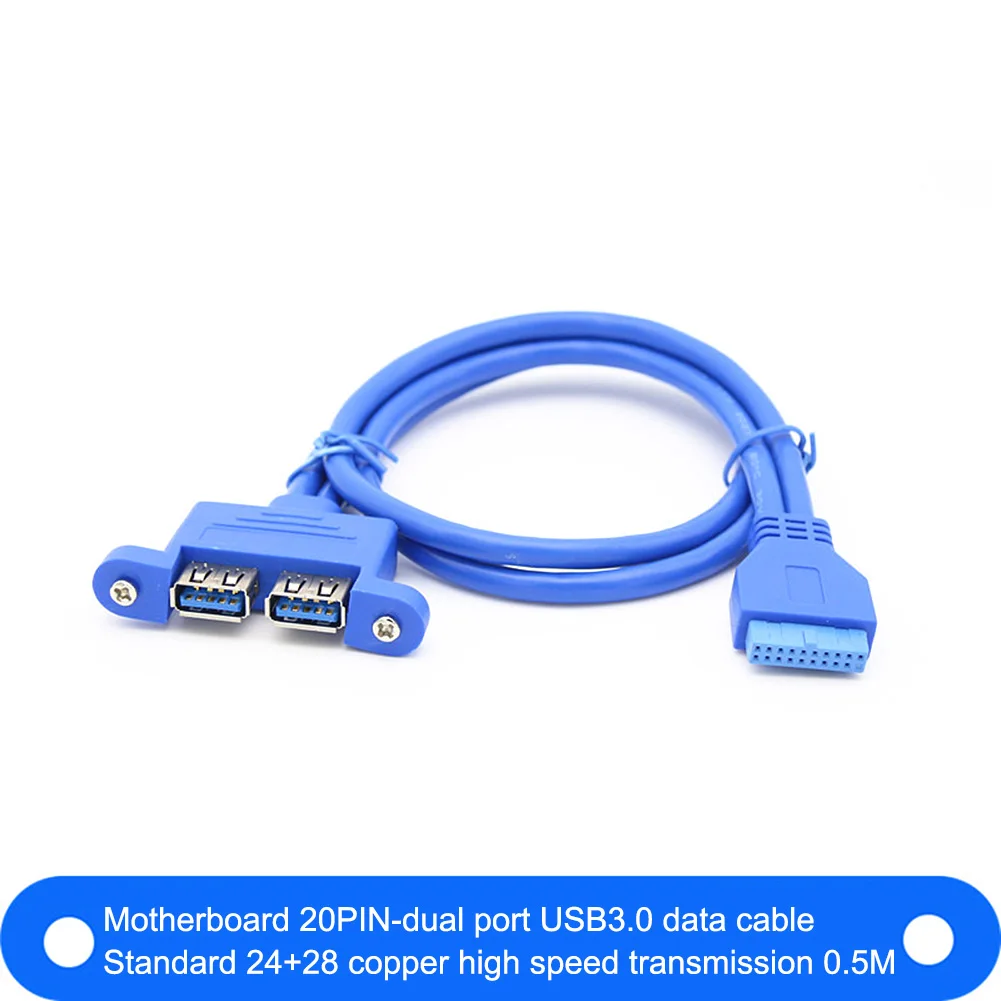 50cm 2 Ports USB 3.0 A Type Female to Motherboard 20 Pin Header Male Cable USB3.0 20pin Cables | Компьютеры и офис