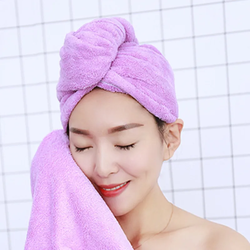 26cm Quick Dry Microfiber Bathing Towel Hair Magic Drying Turban Wrap,Blue LASISZ Random  Microfiber Coral Velvet Color 59 