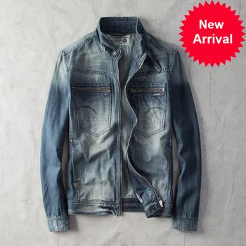 

Style 2020 US Original Motorcycle Denim Jacket Mans Name Vintage Mens Jeans Jacket Plus Size XXXL Biker Streetwear