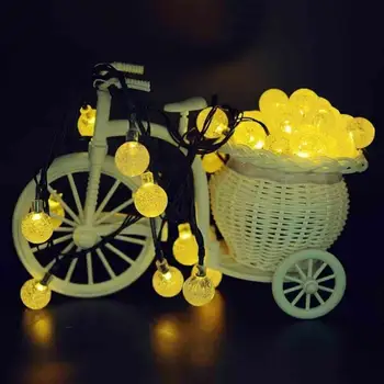 

HOT! LED Crystal Ball LED Solar Lamp Power LED String Fairy Lights Solar Garlands Outdoor Garden Christmas Decor Solar Lights