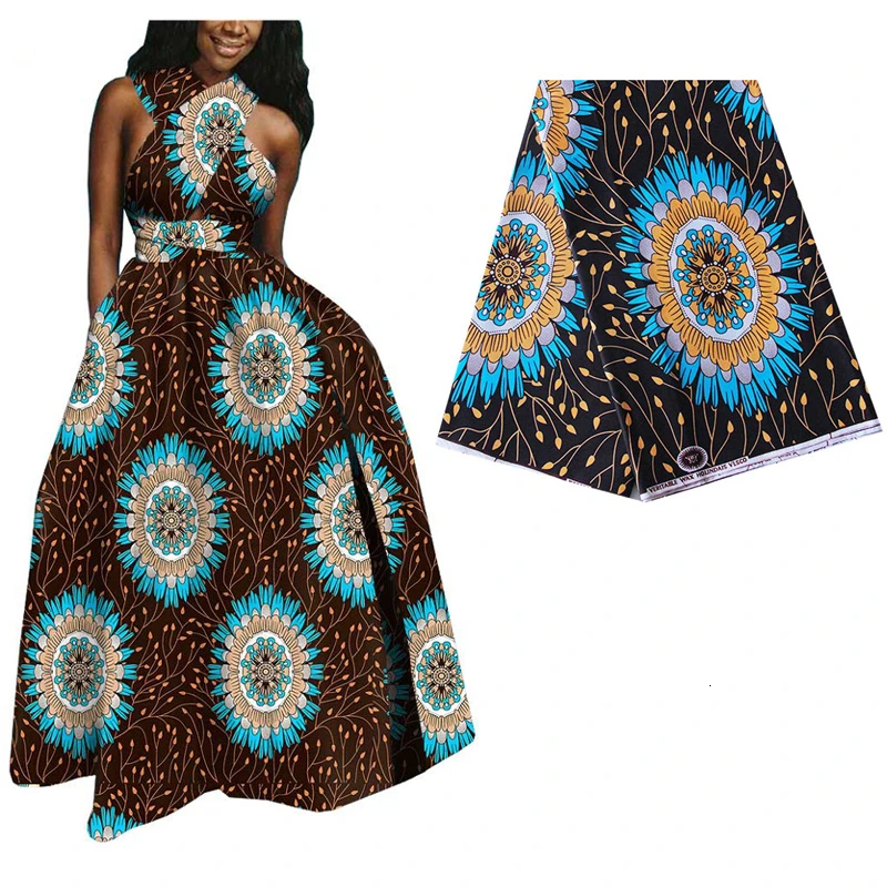 6 ярдов Анкара Африканский настоящий Pritned воск ткань дизайн нигерийский настоящий голландский воск ткань для женщин платье 285