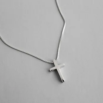 

Real 925 Sterling Silver Necklaces Women 2020 Silver Cross Pendant Necklaces For Women Chain Necklace cadenas de plata 925 mujer