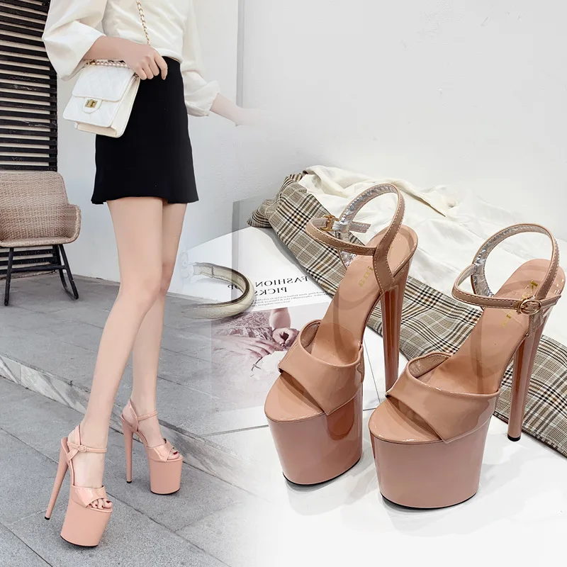 

2020 Women's Shoes Wind Super High With Fine With Waterproof Platform Sandals 20cm Sexy Nightclub