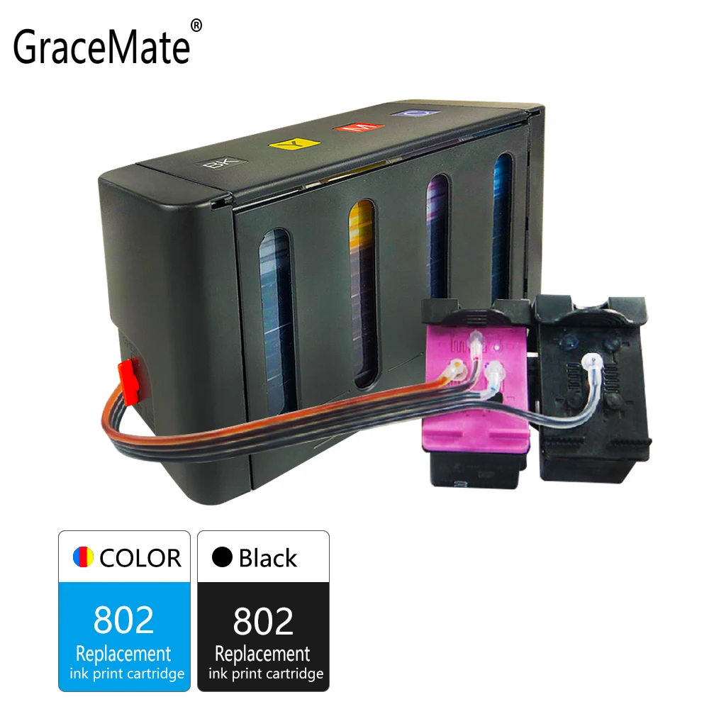 GraceMate 802 Чернила, совместимый с Hp 802 1510 1000 1010 1050 1511 2000 2050 3050 3512 4500 J110a J210a J510a принтер