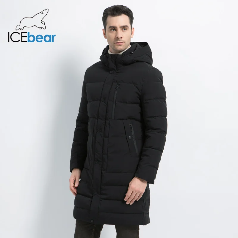 ICEbear новая зимняя куртка ветрозащитная мужская хлопковая модная мужская парка повседневная мужская куртка Высокое качество Мужская куртка MWD18826I