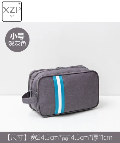 Deep Grey Small XZP дорожные холщовые комплекты для бритья косметический Органайзер для макияжа Женская Мужская туалетная сумка с двойной частью Мужская ts Kosmetyczka beauty Case - Цвет: Deep Grey Small