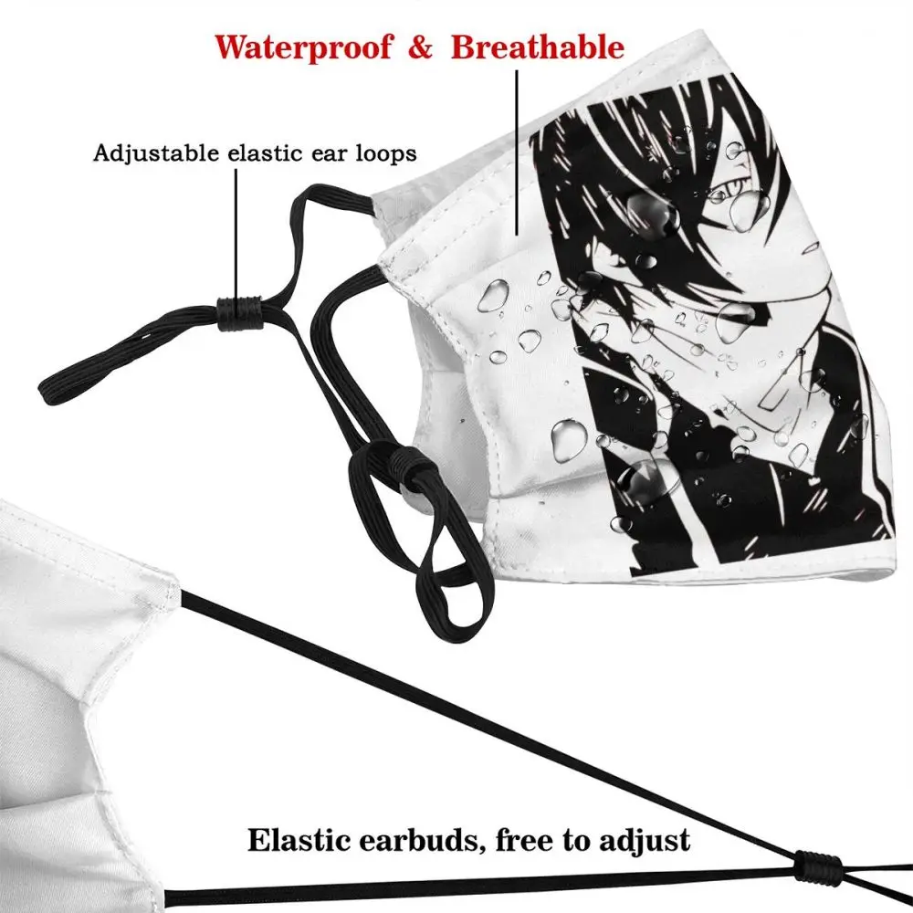 Yato Mouth Face Mask Yato Noragami Facial Mask Kawai Cool with 2 Filters for Adult