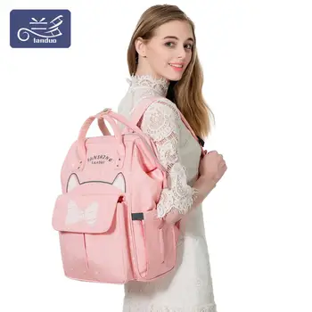 

New LAND Mommy Diaper Bags Landuo Mother Large Capacity Travel Nappy Backpacks with USB cable Convenient Baby Nursing Bags MPB13