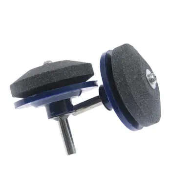 

2Pcs Universal Lawnmower Blade Sharpener Garden Tool for Most US Power Drills(Blue)