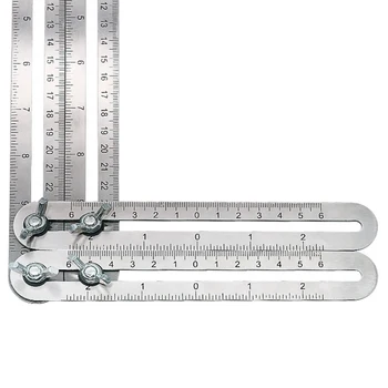 

Multifunctional Four Fold Ruler Stainless Steel Folding Ruler Any Angle Ruler 0-200 Range 0.01MM Accuracy Universal Protractor