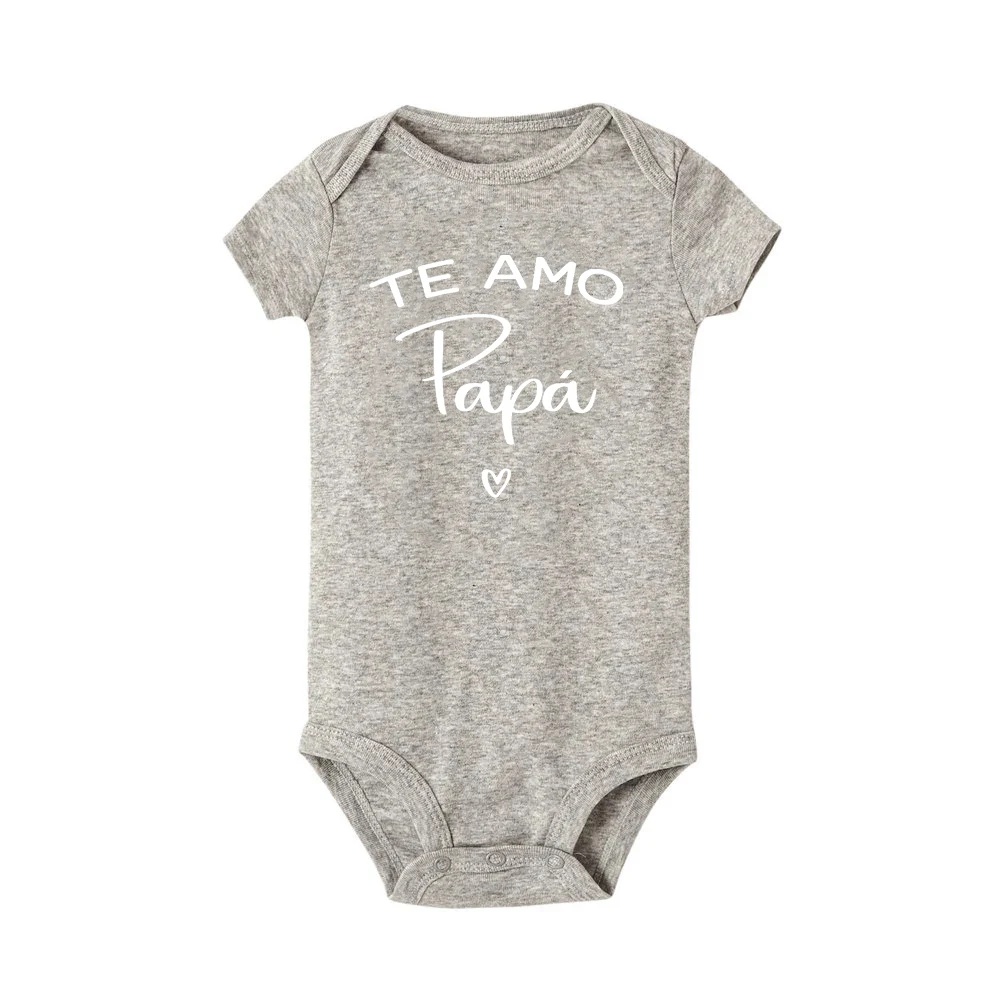 Baby Bodysuit I Love You Dad Papa Spanish Funny Newborn Baby Bodysuits Boy Girl Casual Short Sleeve Jumpsuit Playsuits Outfits Infant Clothing