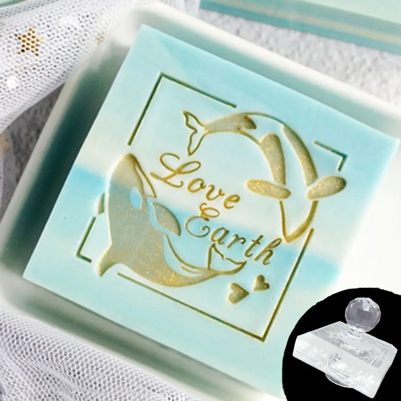 Love Earth Series Acrylic Soap Stamp, Animal Shape, Polar Bear, Dolphin, Elephant, Parent-Child, Natural Handmade Seal